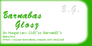 barnabas glosz business card